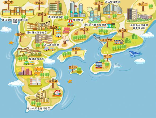 东升镇手绘地图旅游的艺术指南
